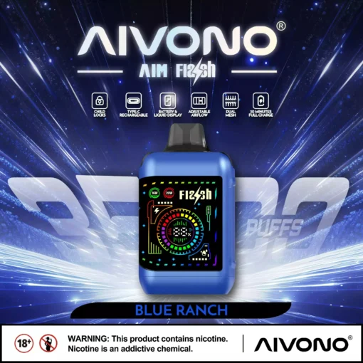 AIVONO AIM FLASH 35000 tiri Doppia maglia Display a colori 0% 2% 3% 5% Basso contenuto di nicotina Commercio all'ingrosso Penna e-sigaretta usa e getta ricaricabile - immagine 3