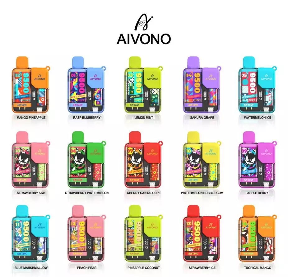 AIVONO AIM TANK 9500 Züge mit Kindersicherung, 0%, 2%, 3% und 5% Nikotin, Farbdisplay, wiederaufladbar – Großhandel für Einweg-Vapes in Bulk kaufen
