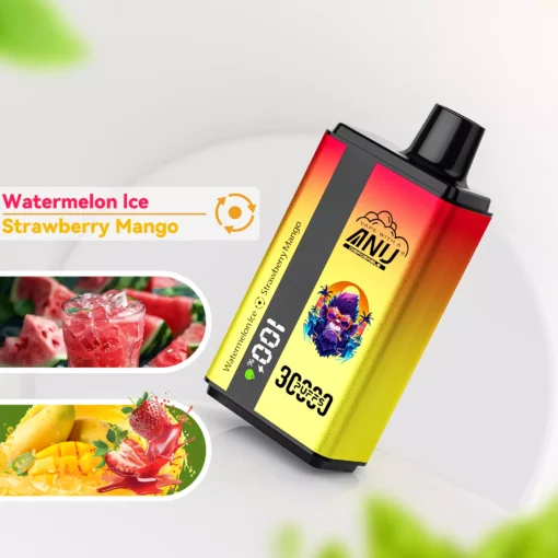 ANU Double Flavor 30000 Puffs LED Display Rechargeable Disposable E-Cigarette 0% 2% 5% Nicotine Wholesale Buy Cheap