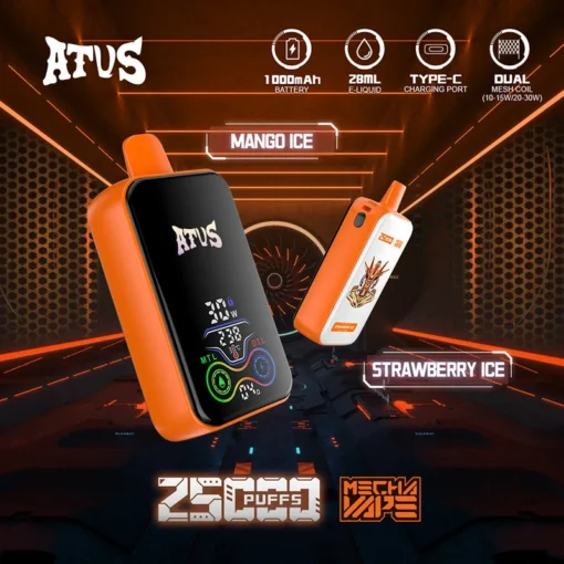 ATVS 25000 Züge Dual Mesh Wiederaufladbare Einweg-E-Zigarette mit 5% Nikotin – Großhandel für verschiedene Geschmacksrichtungen – Image 5 devient ATVS 25000 tirages Double Maille E-cigarette jetable rechargeable avec 5% Nicotine - Grossiste pour différentes saveurs - Image 5
