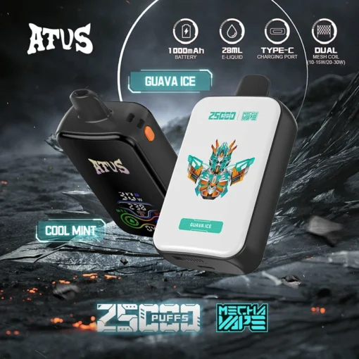 ATVS 25000 Züge Dual Mesh Wiederaufladbare Einweg-E-Zigarette mit 5% Nikotin – Großhandel für verschiedene Geschmacksrichtungen – Image 4 devient ATVS 25000 tirages Double Maille E-cigarette jetable rechargeable avec 5% Nicotine - Grossiste pour différentes saveurs - Image 4