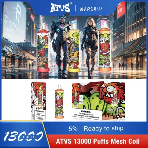 ATVS 13000 treinen Meerdere smaken 5% Lage nicotine Herlaadbare Wegwerp Vape Pen Groothandel - Afbeelding 16