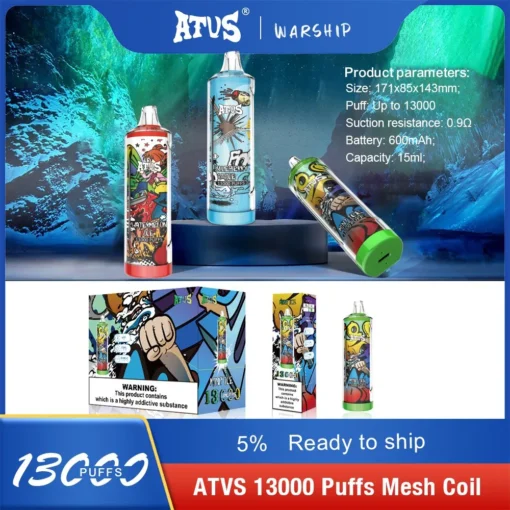 ATVS 13000 treinen Meerdere smaken 5% Lage nicotine Herlaadbare wegwerp vape pen Groothandel - Afbeelding 15