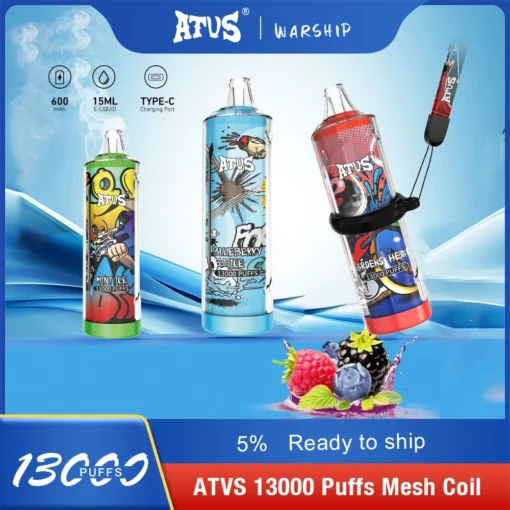 ATVS 13000 Puffs Multi Flavour 5% Oplaadbare Vape Pen met laag nicotinegehalte Groothandel