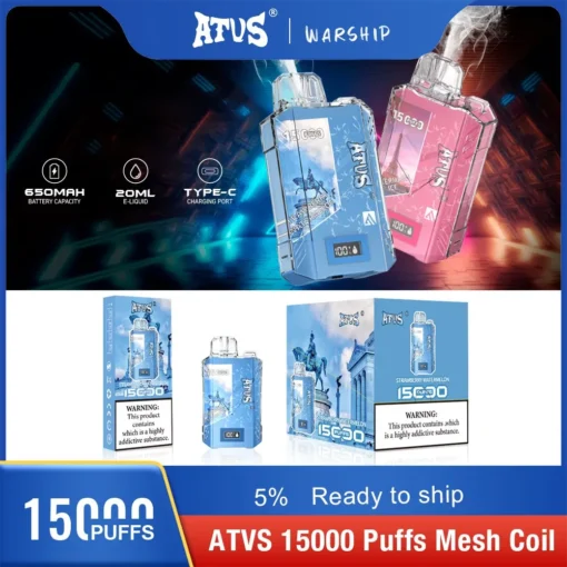 ATVS 15000 tiradas Varios sabores 5% Baja en nicotina Vapes desechables recargables Mayorista - Imagen 2