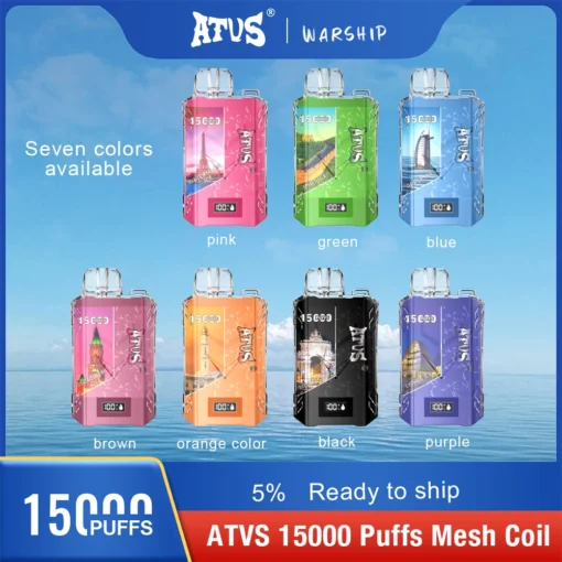 ATVS 15000 tiradas Varios sabores 5% Baja en nicotina Vapes recargables desechables lápiz Mayor - Imagen 4
