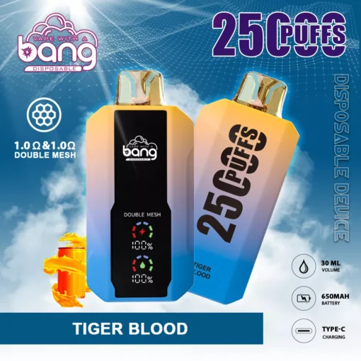 Bang 25000 tirages Affichage LCD, 0% 2% 3% 5% Faible en nicotine, Offre de gros pour Vape jetables rechargeables - Image 8