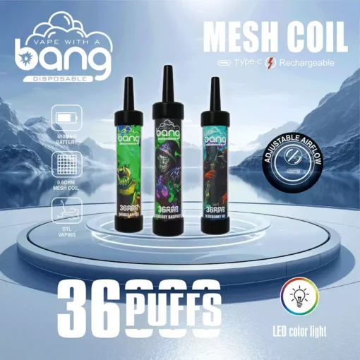Bang 36000 Puffs LED Light 0% 2% 3% 5% Low Nicotine Vape Pen desechable - Venta al por mayor y al por mayor compra disponible
