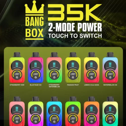 Bang Box 35000 Züge Dual-Mesh-Technologie Digitale LED-Anzeige 0% 2% 3% 5% Niedriger Nikotin-Gehalt Großhandel Einweg-Vape-Pen mit Aufladefunktion
