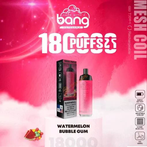 Bang Crown Bar 18000 tirages – Arômes variés, 0% - 5% Nicotine, E-cigarettes jetables rechargeables en gros – Image 3