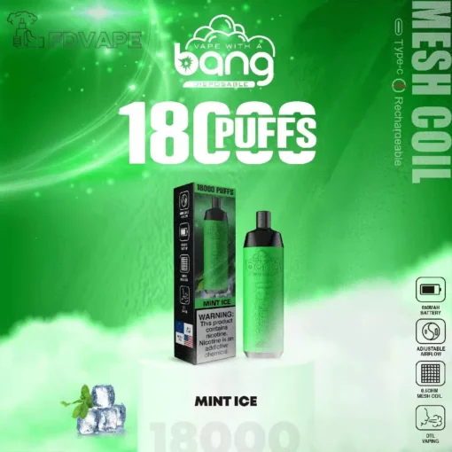 Bang Crown Bar 18000 tirages – Arômes variés, 0% - 5% Nicotine, E-cigarettes jetables rechargeables en gros – Image 5