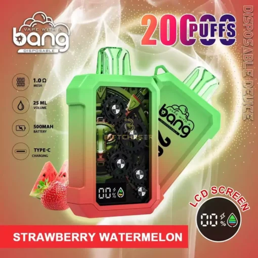 Bang Gear Tick Tock 20000 tirages Variés saveurs 0% 2% 3% 5% Nicotine Écran LED, Acheter en gros des stylo-vape jetables rechargeables – Image 4