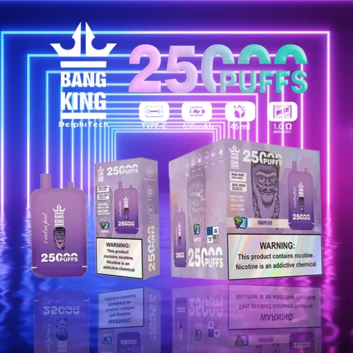 Bang King 25000 puffs Dual Pods 0% 2% 3% 5% Low nicotine Rechargeable Disposable E-Cigarette Stylish Design Wholesale - Image 4
