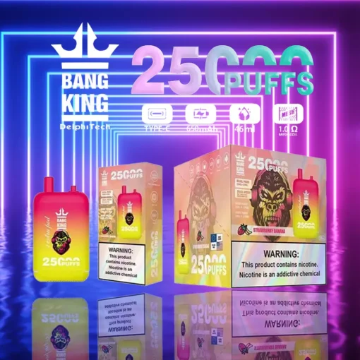 Bang King 25000 puffs Dual Pods 0% 2% 3% 5% Low nicotine Rechargeable Disposable E-Cigarette Stylish Design Wholesale