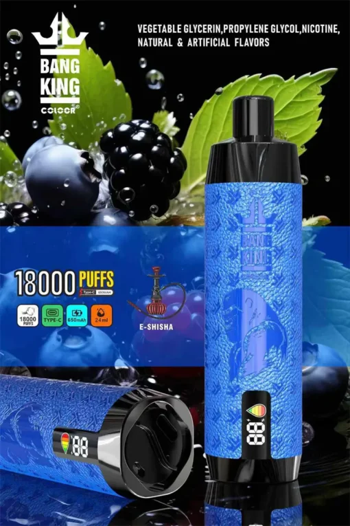 Bang King Crown Bar 18000 tirages 18k 0% 2% 3% 5% Faible teneur en nicotine Gros vente Écigarette portable rechargeable jetable stylo - Image 5