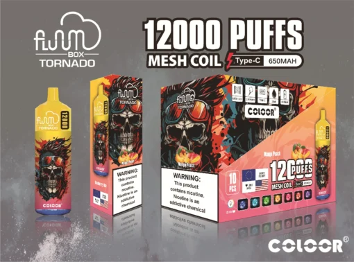 FLUUM BOX 12000 Puffs Multiple Flavours 0% 2% 3% 5% Nicotine Mesh Coil Rechargeable Disposable E-Cigarette Wholesale Buy Cheap