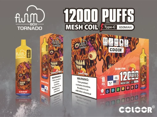 FLUUM BOX 12000 Puffs Multiple Flavours 0% 2% 3% 5% Nicotine Mesh Coil Rechargeable Disposable E-Cigarette Wholesale Buy Cheap