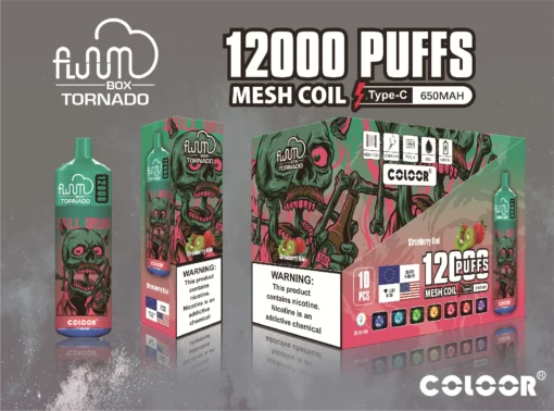 FLUUM BOX 12000 Puffs Multiple Flavours 0% 2% 3% 5% Nicotine Mesh Coil Rechargeable Disposable E-Cigarette Wholesale Buy Cheap