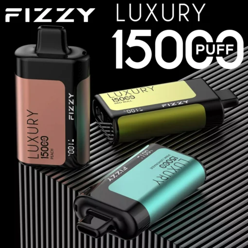 Fizzy Luxury 15000 puffs Oplaadbare metalen wegwerp e-sigaret met LCD-scherm - 2% & 5% nicotine, groothandel, Europese voorraad