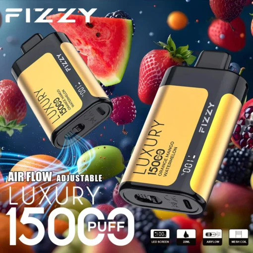 Fizzy Luxury 15000 trekkingen herlaadbare wegwerp e-sigaret van metaal met LCD-scherm - 2% & 5% nicotine, groothandel, Europees magazijn - Afbeelding 16