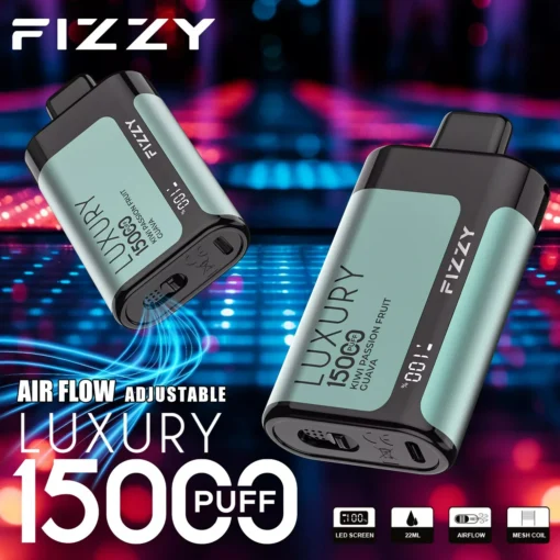 Fizzy Luxury 15000 trekkingen herlaadbare wegwerp e-sigaret van metaal met LCD-scherm - 2% & 5% nicotine, groothandel, Europees magazijn - Afbeelding 13