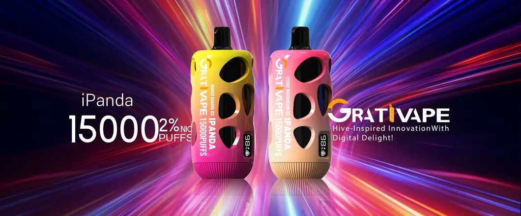 Grativape iPanda 15000 Puffs Digital Screen 0% 2% 3% 5% Low Nicotine Wholesale Disposable Rechargeable Vape Pens