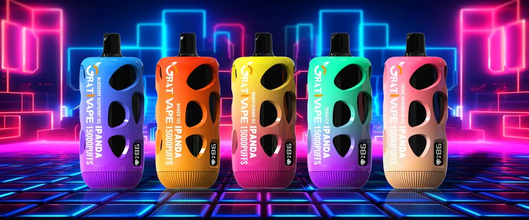 Grativape iPanda 15000 Puffs Digital Screen 0% 2% 3% 5% Low Nicotine Wholesale Disposable Rechargeable Vape Pens