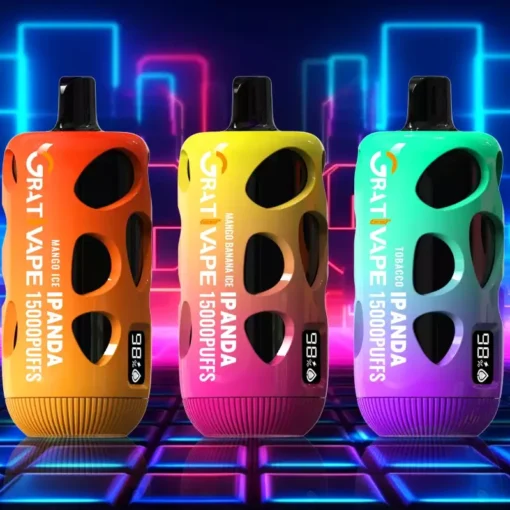 Grativape iPanda 15000 Puffs Digitaal Scherm 0% 2% 3% 5% Lage Nicotine Groothandel Wegwerp oplaadbare vape pennen