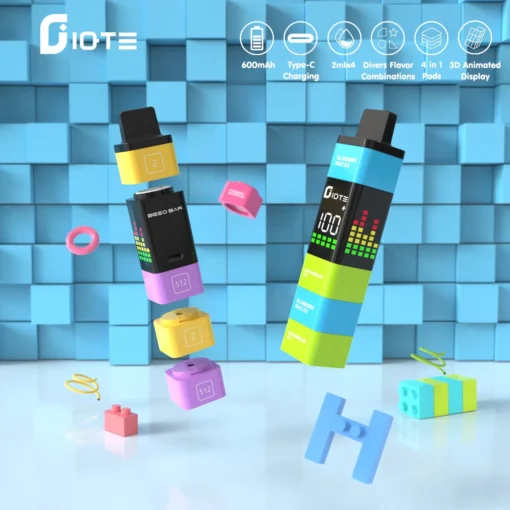 IQTE 2400 puffs: Interactive display, 2% to 5% nicotine, Rechargeable disposable vaporiser wholesale