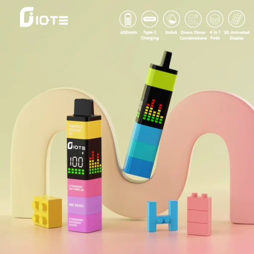 IQTE 2400 Puffs: Interactive Display, 2% to 5% Nicotine, Rechargeable Disposable Vape Wholesale - Image 5