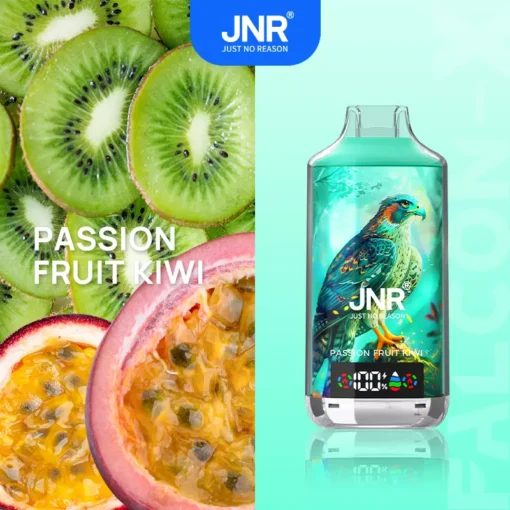 JNR Falcon X 18000 Züge Digitales Display Dual-Mesh E-Zigarette | 0%, 2%, 5% Nikotinstärken | Wiederaufladbarer Einweg-Vaporizer Großhandel  translates to JNR Falcon X 18000 tirages Affichage numérique Double maille E-cigarette | 0%, 2%, 5% Taux de nicotine | Vaporizateur jetable rechargeable en gros
