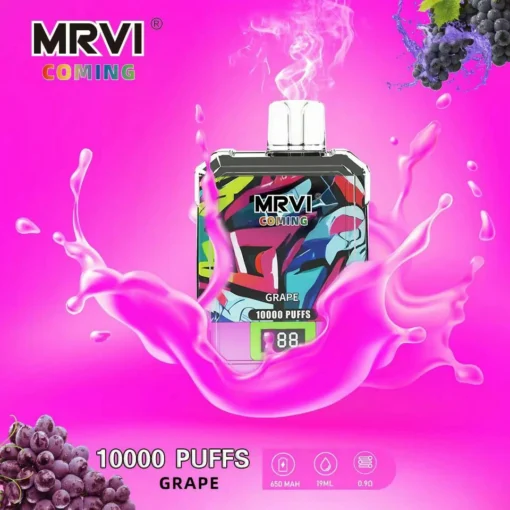 MRVI Coming 10000 Puffs Rechargeable Disposable E-Cigarette with Digital Display | 2%, 3%, 5% Nicotine | Wholesale & Bulk Buy | 10 Flavours