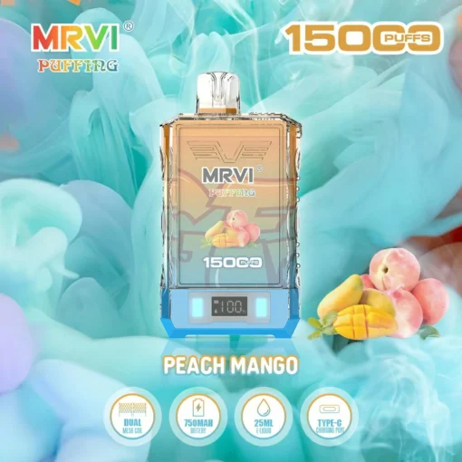 MRVI Puffing 15000 trekken Dubbel Mesh Digitale weergave 2% 5% Lage nicotine Groothandel Oplaadbare Wegwerp Vape Pen - Afbeelding 6