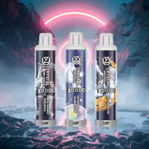 UZY Crystal Pro Max 10000 puffs RGB 10k 0% 2% 3% 5% Baja nicotina al por mayor recargable desechable e-cigarrillo pluma