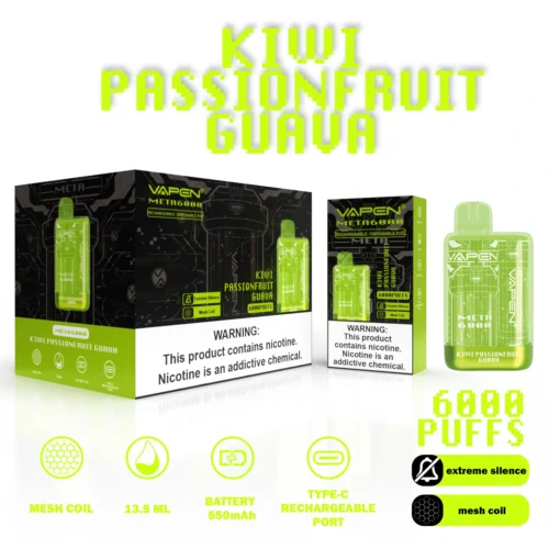 VAPEN Meta 6000 trekkingen – 10 smaken, 2% & 5% nicotine, herlaadbare wegwerp e-sigaret groothandel - Afbeelding 4