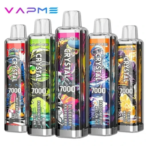 VAPME CRYSTAL 7000 treinen: 30 smaken met 2% en 5% nicotine - Koop in bulk herlaadbare wegwerp vapes - Afbeelding 4