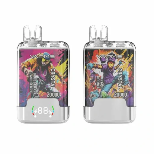 VAPME Crystal 20 000 tirages Double saveur Ecran numérique 2% Faible teneur en nicotine Stylo vape jetable rechargeable en gros - Image 2
