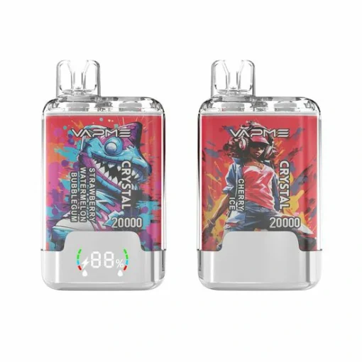 VAPME Crystal 20 000 tirages Double saveur Ecran numérique 2% Faible teneur en nicotine Stylo vape jetable rechargeable en gros - Image 6