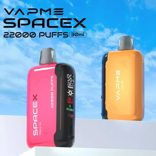 VAPME Spacex 22000 Puffs Digitaal Display - 0%, 2%, 3%, 5% Nicotine - Groothandel Wegwerp Vape Pen met Meerdere Smaken - Oplaadbare Wegwerp Vape Pen