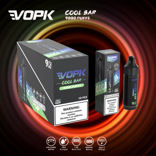 VOPK COOL BAR 9000 TREKKEN Stilvol ontwerp 3% Nicotine Wegwerp E-sigaret Groothandel - Afbeelding 3