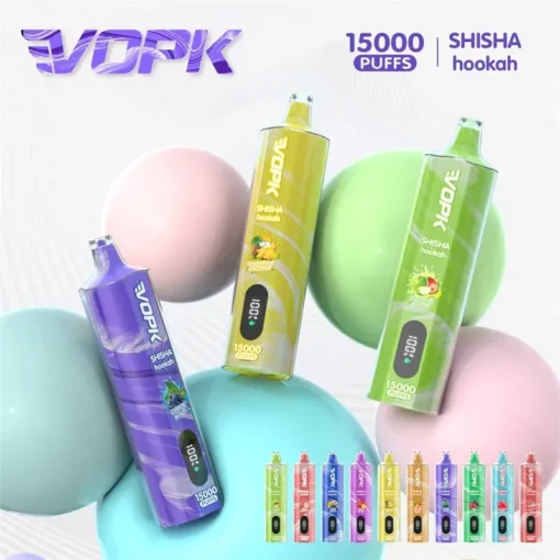 VOPK Shisha Hookah 15000 bouffées de vape jetable en gros - inhalation pulmonaire avec 0%, 2%, 3% ou 5% de nicotine