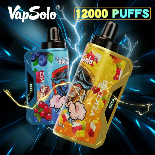 VapSolo Viking 12000 Puffs LCD Display 2% 5% Lage Nicotine Oplaadbare E-sigaret Groothandel