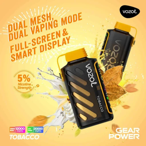 Vozol Gear Power 20000 trekt Dual-Mesh Volledig scherm 5% Lage nicotine Groothandel Wegwerp vape-stiften met oplaadfunctie - Afbeelding 3