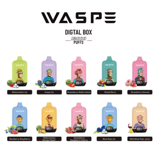 WASPE 12000 Digital Box with LCD Display - Disposable Vape Wholesale in 0%, 2% and 5% Nicotine - Image 3