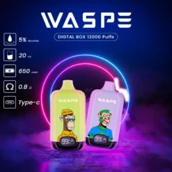 WASPE 12000 Züge Digital Box mit LCD-Display – Einweg-Vape Großhandel in 0%, 2% und 5% Nikotin