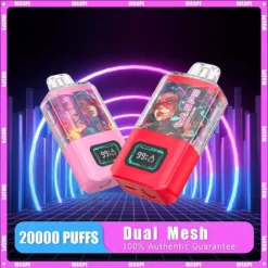 WASPE 20000 PULLS Dual Mesh Box: LCD-display, 0%/2%/5% nicotine, wegwerp e-sigaret voor groothandel en bulk aankoop