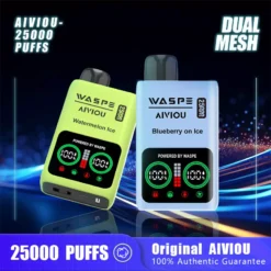 WASPE 25000 PULLS Dual Mesh Box 12 Flavours 0% 2% 5% Low Nicotine LED Display Rechargeable Disposable Vape Pen Wholesale