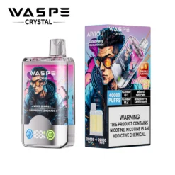 WASPE Crystal 40000 Puffs Dual Flavour Digital Screen 0%, 2%, 5% Low Nicotine Rechargeable Disposable E-Cigarette Wholesale