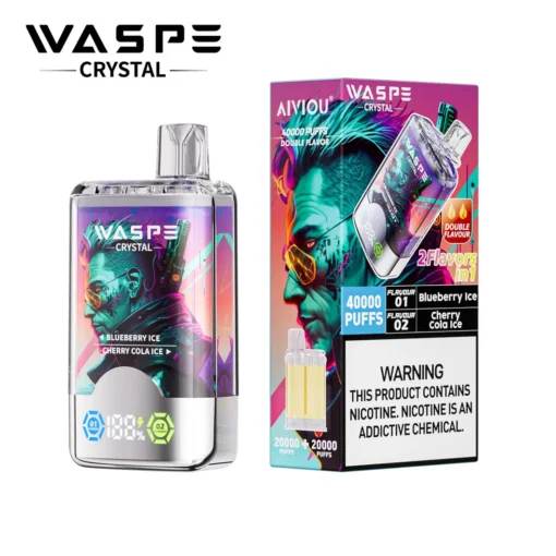WASPE Crystal 40000 Züge Doppelgeschmack Digitaler Bildschirm 0%, 2%, 5% Niedriger Nikotinanteil Wiederaufladbare Einweg E-Zigarette Großhandel - Imagen 11Se convierte en: WASPE Crystal 40000 tiradas Doble sabor Pantalla digital 0%, 2%, 5% Bajo contenido de nicotina E-cigarrillo desechable recargable al por mayor - Imagen 11
