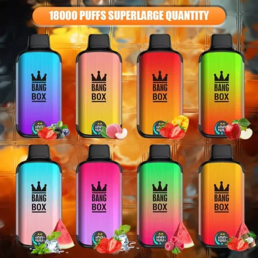 Bang Box 18000 Puffs Elegante Diseño 0% 2% 3% 5% Nicotina Pantalla LED Venta al por mayor E-cigarrillos desechables Compra al por mayor